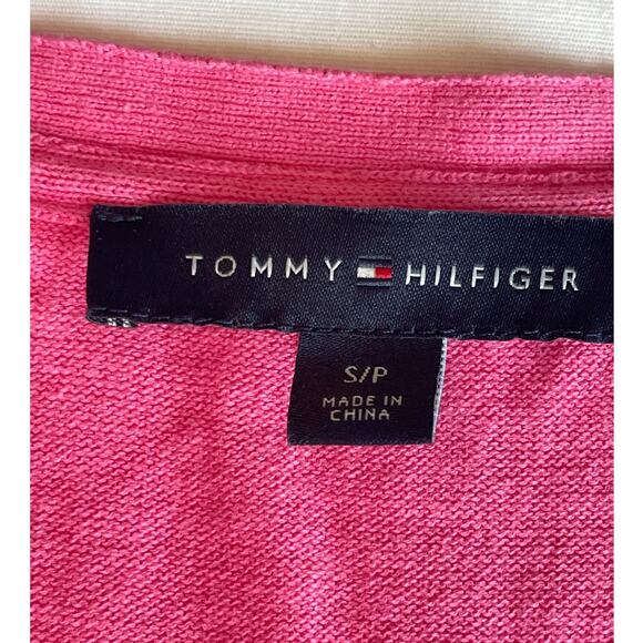 Tommy Hilfiger Sweater Pink Long Sleeves V Neck Sz S Gently Used - Picture 5 of 7